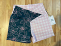 Kapakahi Shorts- Teal Orchids & Light Pink Palaka
