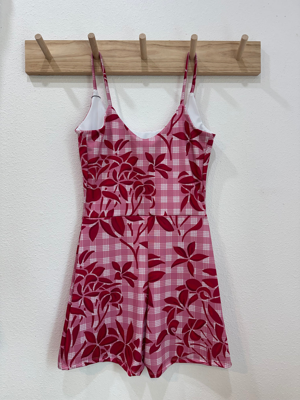 Maʻalahi Bodysuit in Pink Plumeria Palaka- MADE TO ORDER